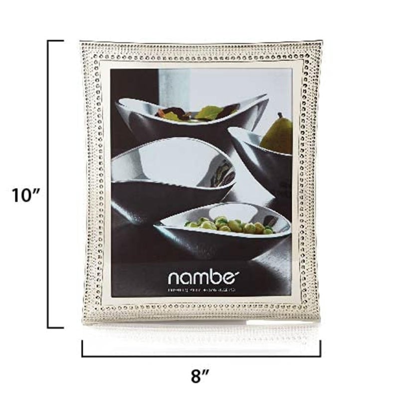 Nambe NambÃ© Beaded 8" x 10" Photo Frame - Plated Glass Display with Vintage-Inspired Beaded Edges & Bowed Sides, Decorative Tabletop Accent for Home, Office & Mantel DÃ©cor, Gift-Ready Design (Silver) - Image 2